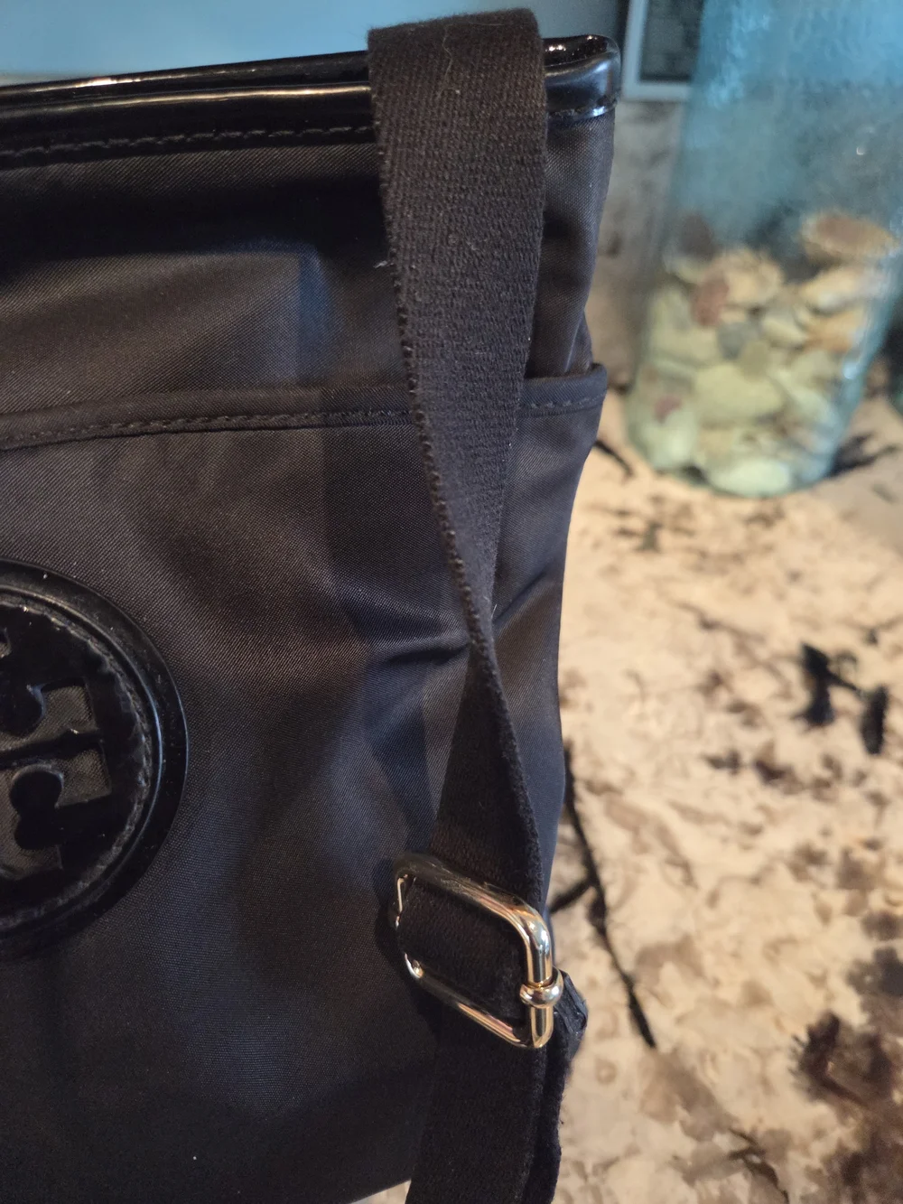 Tory Burch Black Nylon And Leather Crossbody Bag with Wallet